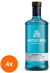 Whitley Neill Set 4 x Gin Mure, Blackberry Whitley Neill, Alcool 43%, 0.7L