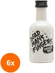 Dead Man's Fingers Set 6 x Rom Dead Mans Fingers, Cocos, Coconut Rum, 37.5% Alcool, Miniatura, 0.05 l