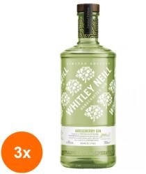 Whitley Neill Set 3 x Gin Agrisa, Gooseberry Whitley Neill, Alcool 43%, 0.7l