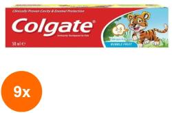 Colgate Set 9 x Pasta de Dinti Colgate Junior 2-5 Ani Bubble Fruit, 50 ml