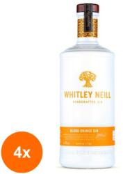 Whitley Neill Set 4 x Gin Portocala Rosie, Blood Orange Whitley Neill, Alcool 43%, 0.7l
