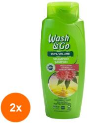 Wash&Go Set 2 x Sampon Wash&Go cu Ulei de Ricin, 675 ml