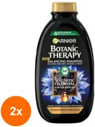 Garnier Set 2 x Sampon Garnier Botanic Therapy Magnetic Charcoal si Black Seed Oil, 400 ml