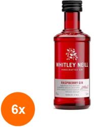 Whitley Neill Set 6 x Gin Whitley Neill, Zmeura, Raspberry Gin, 43% Alcool, Miniatura, 0.05 l