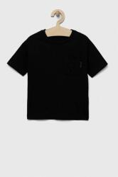 Sisley gyerek pamut póló fekete, nyomott mintás - fekete 160 - answear - 4 390 Ft