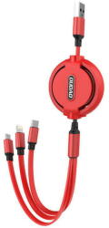 Dudao USB cable Dudao L8H 3in1 USB-C / Lightning / Micro 2.4A, 1.1m (red) (31499) - vexio