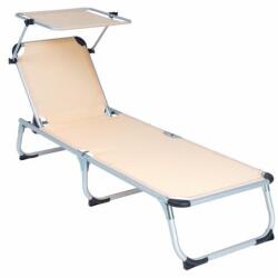 divero Összecsukható kerti nyugágy tetővel 187 cm bézs (ZGC34401)