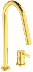 Ideal Standard Baterie bucatarie cu dus extactibil Ideal Standard Gusto 242 auriu periat 2 tipuri de jet (BD424A2) - neakaisa