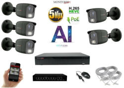  MS - AI IP kamerarendszer 5 kamerával switchel 5 Mpix GT - 6373K5B