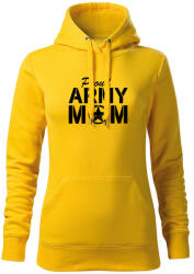 DRAGOWA дамски суитшърт с качулка, Army Mom, жълт, 320г/м2 (5983)