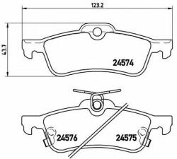 BREMBO Set placute frana, frana disc TOYOTA YARIS (P13) (2010 - 2016) BREMBO P 83 087