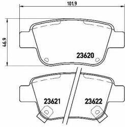 BREMBO Set placute frana, frana disc TOYOTA AVENSIS Combi (T25) (2003 - 2008) BREMBO P 83 047