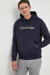 Calvin Klein pamut melegítőfelső sötétkék, férfi, nyomott mintás, kapucnis - sötétkék S