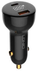LDNIO C101 autós töltő USB-A- USB-C + USB-C-USB-C kábel (5905316146945)
