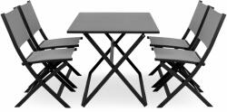Maison Mex Set 4 scaune si masa dreptunghiulara pliabile BREEZE negru (GAR31004BLKSET2)