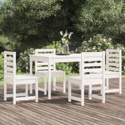 vidaXL Set de dining pentru grădină, 5 piese, alb, lemn masiv de pin (3154684)