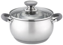 BOHMANN Cratita din inox Bohmann, 16 cm, 1.6 l, capac sticla termorezistenta, baza 5 straturi, manere nituite (BH 2315 16)