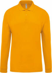 Kariban Férfi galléros póló Kariban KA256 Men'S Long-Sleeved piqué polo Shirt -S, Yellow