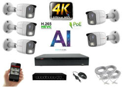  MS - 4K AI IP kamerarendszer 5 kamerával switchel 8 Mpix WT - 6378K5B