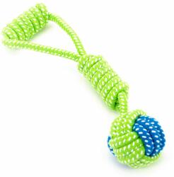 Reedog játszókötél, pamutkötél labdával + fogantyú, 30 cm - zöld