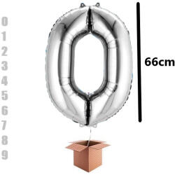 Balloons4party Balon folie cifra argintiu umflat cu heliu 66cm
