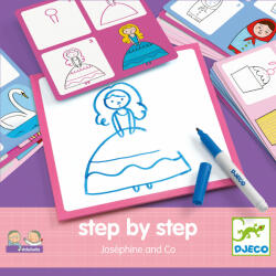 DJECO Tablita desen - Deseneaza pas cu pas - pentru fete