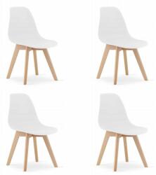 ARTOOL Set 4 scaune stil scandinav, Artool, Kito, PP, lemn, alb, 46x54.5x80 cm (3692_1S)
