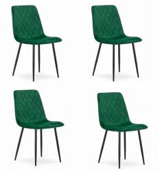 ARTOOL Set 4 scaune bucatarie/living, Artool, Turin, catifea, metal, verde si negru, 44.5x53x88.5 cm (3661_1S)