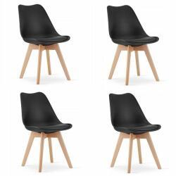 ARTOOL Set 4 scaune stil scandinav, Artool, Mark, PP, lemn, negru, 49x43x82 cm (3319_1S)