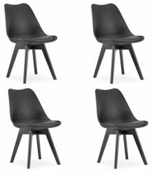 ARTOOL Set 4 scaune stil scandinav, Artool, Mark, PP, lemn, negru, 49x55.5x82.5 cm (3706_1S)