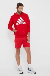 Adidas pamut melegítőfelső piros, férfi, mintás, kapucnis, IC9365 - piros L