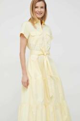 Ralph Lauren pamut ruha sárga, midi, harang alakú - sárga 34