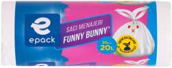 Epack Funny Bunny HDPE háztartási táskák, 20l, 30 db, Fehér