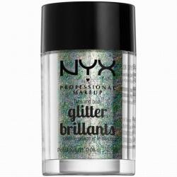 NYX Cosmetics NYX PM Face & Body Glitter 6 Crystal, csillámpor arcra és testre, 2, 5 g (800897846787)