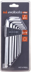 Evotools Imbus CR-V Cap Rotunjit (7 piese) EvoTools +Plus - Marime 2.5-10 mm (610024) Cheie imbus