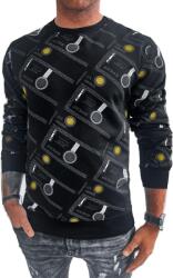  Dstreet Férfi nyomtatott pulóver CLANCEY fekete bx5577 XL