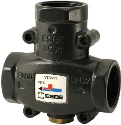 ESBE VTC511 DN32 5/4" BM termosztatikus háromjáratú keverőszelep, 55°C (51020700)