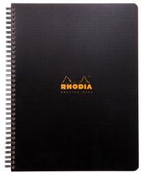 MeetingBook cu spira A4+ Rhodiactive, 80 file, negru (CF1199404)