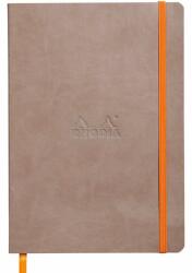 Notebook A5 Rhodiarama, 80 file, ivory, dictando, taupe (CF1174043)