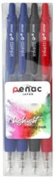  Set 4 pixuri cu gel PENAC Inketti 0.7mm - culori (2 x blue, 1 x black, red) (P-BA3601F-WP4)