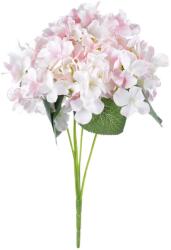 4-Home Buchet de hortensie artificială, 5 flori, 25 x 38 x 25 cm, roz-alb