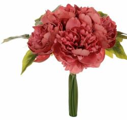 4-Home Buchet de bujor artificial, 9 flori, 20 x 28 x 20 cm, roz deschis