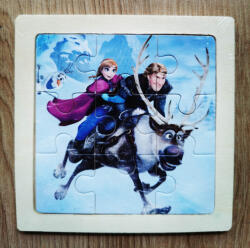 Puzzle mic din lemn cu 9 piese Frozen (101664)