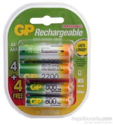 GP Batteries Acumulatori AA R6 NiMH 2700mAh 2buc +acumulator AAA 800mAh 2buc/blister GP (GP270AA/80AAAHC-BL4) Baterie reincarcabila