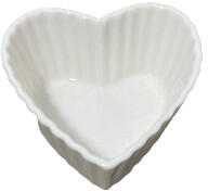 Koopman International Set 3 platouri servire forma inima Koopman-Excellent Houseware, ceramica, 8.4x8.8x4.5 cm, alb (KO-798000020i)