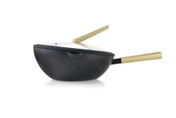 ibili Tigaie wok Ibili-Luxe, aluminiu, 30x8.5-12 cm, negru maro (IB-404230)