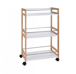 Excellent Houseware Etajera mobila bucatarie Excellent Houseware, MDF bambus, 51x30x80 cm, maro alb (KO-784400070)