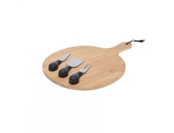Excellent Houseware Platou servire branzeturi Excellent Houseware, bambus, 25 cm, maro negru (KO-210000710) Tava