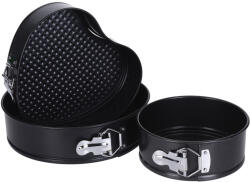 Koopman Set 3 tavi patiserie, otel carbon, antiaderente, 24x24x7 cm, negru (KO-170426740)