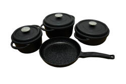 OMS Collection Set oale 7 piese OMS-Cookstone, aluminiu granit, negru (OMS-3050)